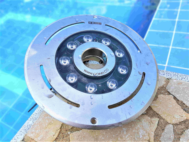 LUMINARIAS TIPO DONA PARA FUENTES DE AGUA SECAS GOINN 36W IP68 RGBW